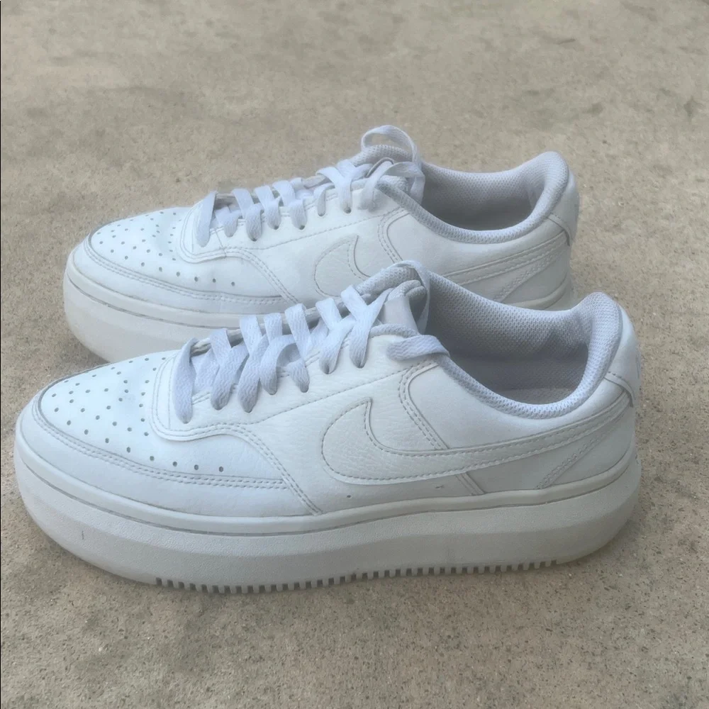 Nike Women's Court Vision Alta White Platform Sneaker Size 10